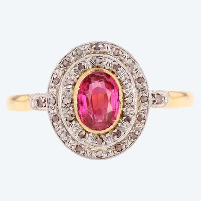 Vintage Double-row Ruby And Diamond Ring