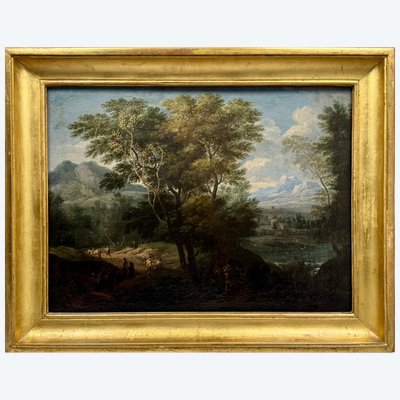 Italienische Landschaft, Giovanni Battista BUSIRI (1698–1757) zugeschrieben