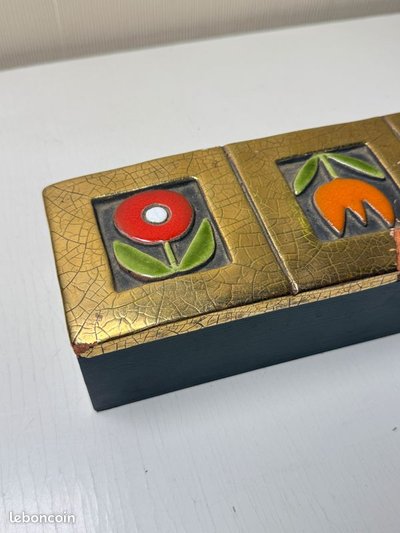Ceramic Box – Mithé ESPELT (c. 1960) – "Three Flowers" Model