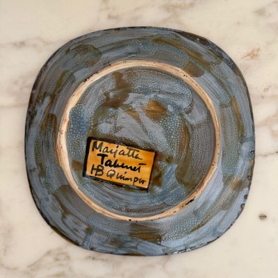 Ceramic plate by Marjatta Taburet HB Quimper
