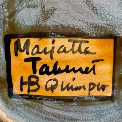 Ceramic plate by Marjatta Taburet HB Quimper