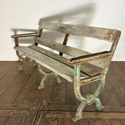 19th century cast iron garden bench