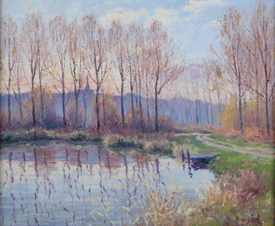 André van Beek – Signed Post-Impressionist Waterside Landscape, Unframed