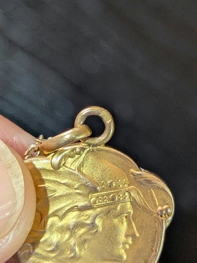 Antique French Marianne Pendant, Art Nouveau BECKER Pendant by the FIX company, CIRCA 1900
