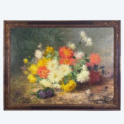 Barbaud-Koch, mazzo di fiori, olio su tela, firmato, cornice dorata
