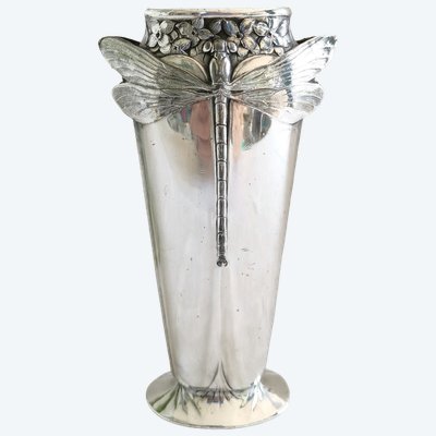 Raro vaso Gallia con libellula, risalente al periodo Art Nouveau (1900-1914).