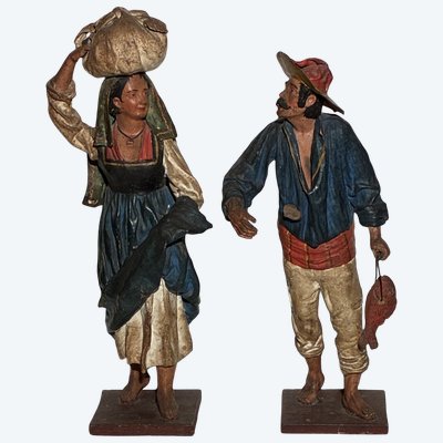 Papier-mâché figurines, Italy, 19th century
