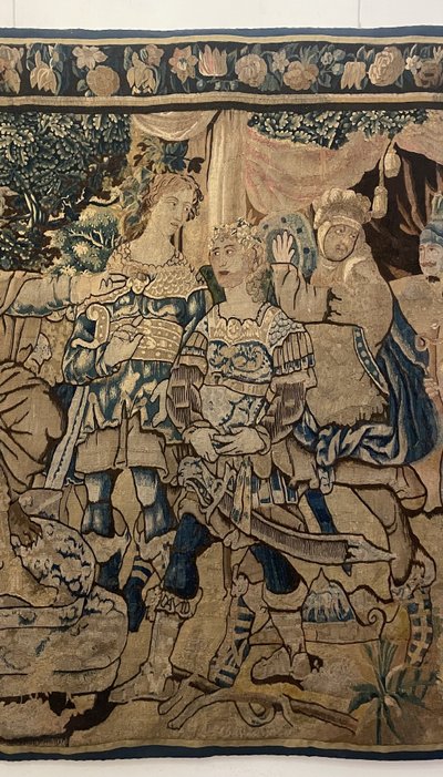 Flemish Tapestry—17th Century—depicting The Meeting Between David And King Saul