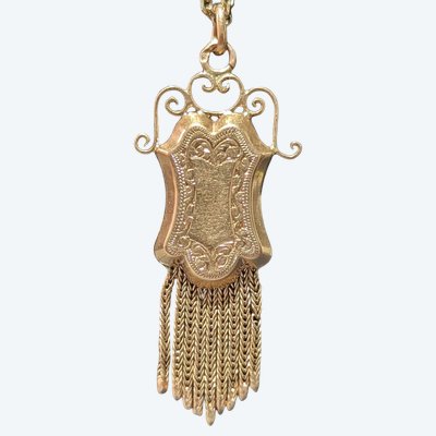 Antique 18k Rose Gold Pendant, Napoleon III Era, Circa 1870