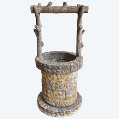 Antique decorative well made of reconstituted stone – 20th century