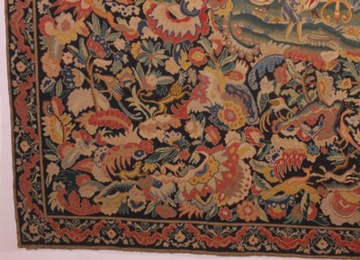 19th-century Brussels Tapestry – Flowering Foliage And A Romantic Scene