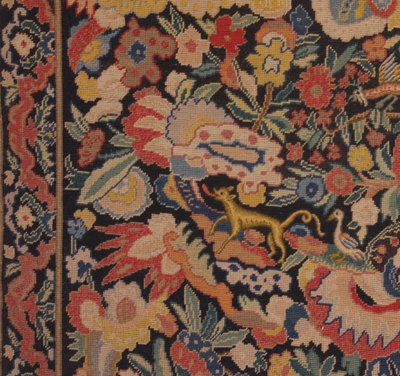 19th-century Brussels Tapestry – Flowering Foliage And A Romantic Scene