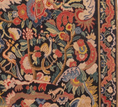 19th-century Brussels Tapestry – Flowering Foliage And A Romantic Scene