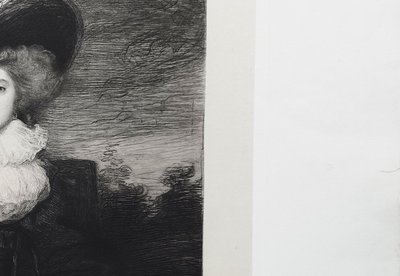 Ritratto in acquaforte antica di Lady Camden, tratto da un'opera di Joshua Reynolds, XIX secolo.