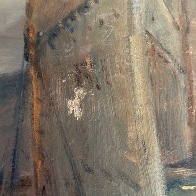 Huile sur panneau par Alexandre Raynaud port de La Rochelle XXe bateaux