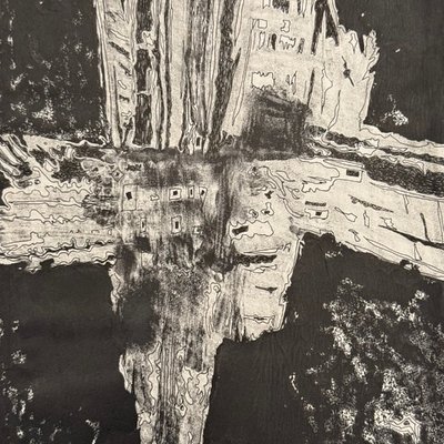Modern composition drawing, 1970, by François de Chabot