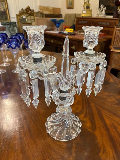 Pair of Baccarat crystal candelabra