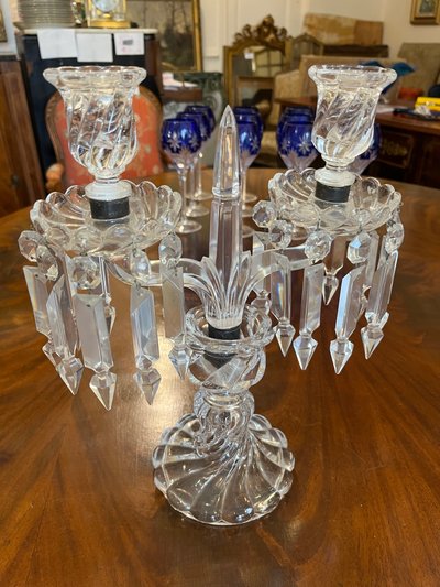 Pair of Baccarat crystal candelabra