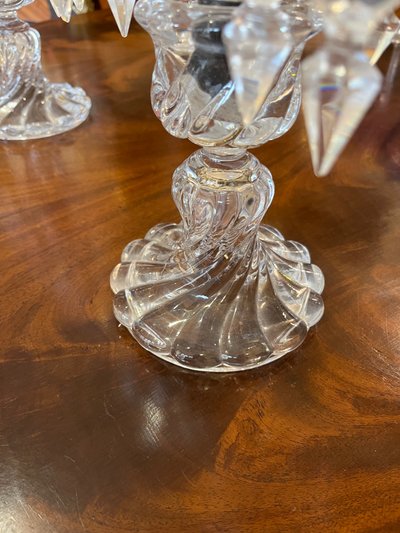 Pair of Baccarat crystal candelabra
