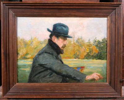 Henri Laffite (1885–1977), Porträt eines Malers im Freien, Gemälde, 1912, Impressionismus