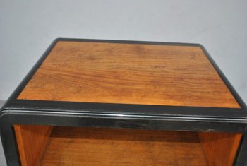 Hohes Sideboard Art Deco 1930 Kartusche aus massivem Ebenholz