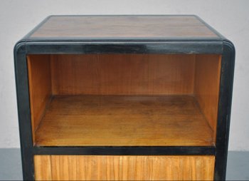 Hohes Sideboard Art Deco 1930 Kartusche aus massivem Ebenholz