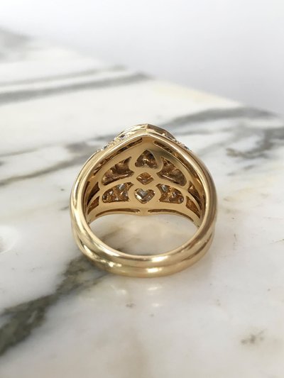 Toi & Moi ring in 18K yellow gold with sapphires and diamonds