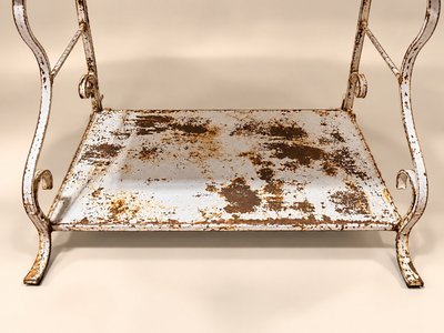 Tavolo da Toeletta – Stile Napoleone III – Ferro Battuto & Smalto – Decoro Gigli