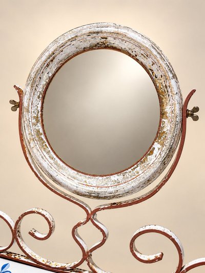 Tavolo da Toeletta – Stile Napoleone III – Ferro Battuto & Smalto – Decoro Gigli