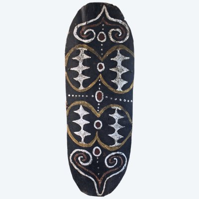 Ecorce peinte, art océanien, art premier, art tribal, peintures, Océanie, Pacifique, 90 cm