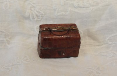 Late 19th century suitcase-shaped travel inkwell