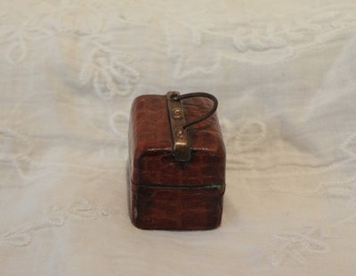Late 19th century suitcase-shaped travel inkwell