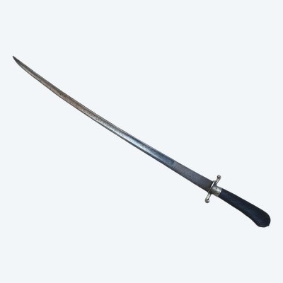 18th Century Hunting Dagger - Silver from the Farmers General - Blade engraved with hunting scenes
