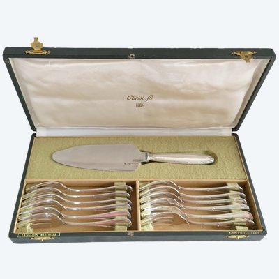 Set di 12 forchette da dessert, paletta per torte e crostate Christofle Ribbons