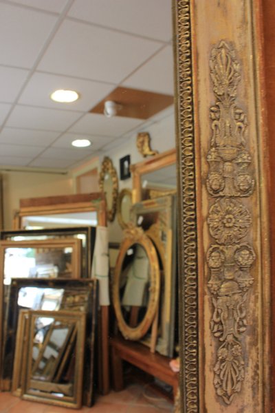 Large antique rectangular mirror, First Empire style, 100 x 155 cm