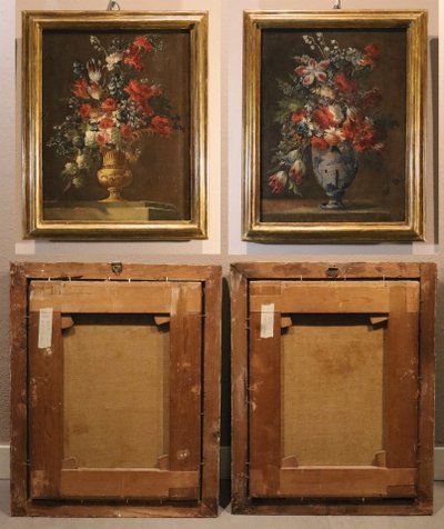 Francesco Lavagna (Neapel, 1684 – 1724) - Ein Paar Blumenstillleben