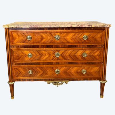 Commode Louis XVI en Bois de rose et palissandre