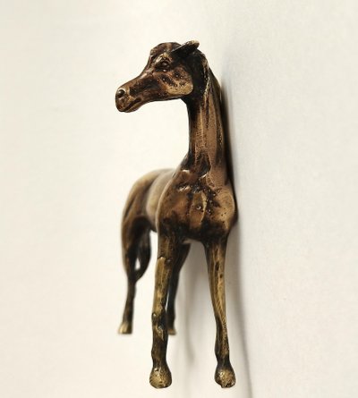 Statuetta in bronzo di cavallo arabo, scultura del XX secolo