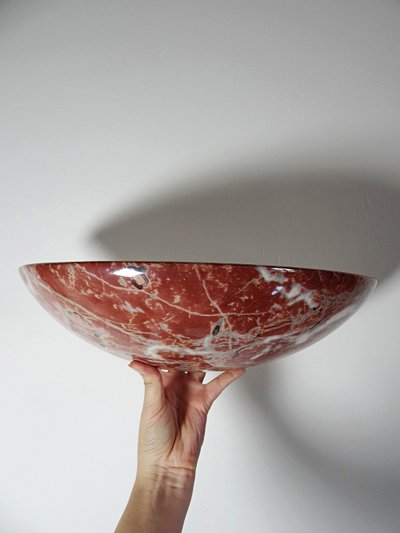 Pair of vintage red faux marble ceramic wall sconces, 1990s