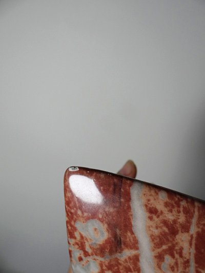 Pair of vintage red faux marble ceramic wall sconces, 1990s