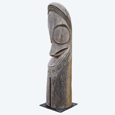 Tête de tambour à fente, Vanuatu, Art Océanien, Art tribal, Art du Pacifique, Totem, 195 cm