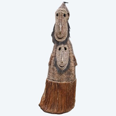 Costume de danse, art tribal, art océanien, art du pacifique, costume traditionnel, vannerie, 220 cm