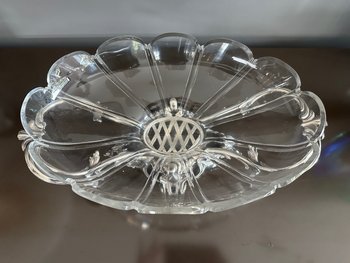 Baccarat, Centre De Table En Bronze Argente Et Cristal Epoque XIXeme