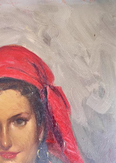 Richard DURANDO-TOGO (1910) - Frau mit rotem Kopftuch