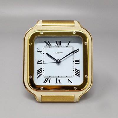1980s Cartier Santos Pendulette Alarm Clock. Made in Swiss