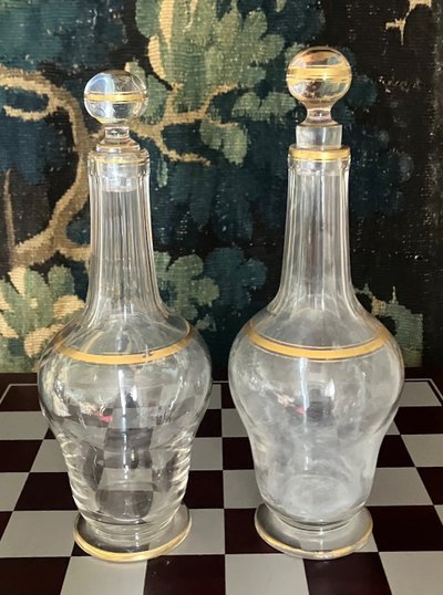 Very beautiful silver-plated metal oil and vinegar set from the Empire-Restoration period