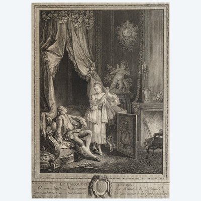 Incisione erotica: La faretra esausta di Nicolas De Launay, XVIII secolo