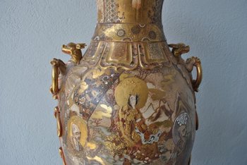 Grande Vaso Giapponese In Satsuma Diciannovesima Volta