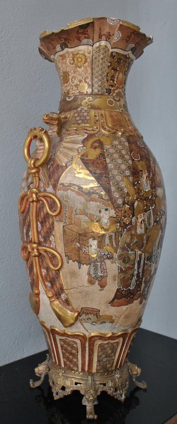 Grande Vaso Giapponese In Satsuma Diciannovesima Volta