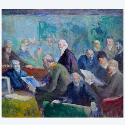 Maximilien LUCE (1858-1941) "Le jury après l'exposition " Paris Pissarro Signac Seurat France